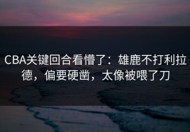 CBA关键回合看懵了：雄鹿不打利拉德，偏要硬凿，太像被喂了刀