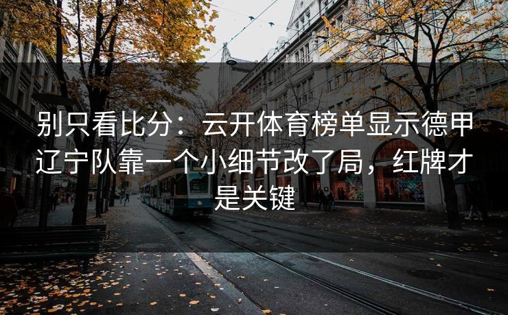 别只看比分：云开体育榜单显示德甲辽宁队靠一个小细节改了局，红牌才是关键
