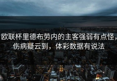 欧联杯里德布劳内的主客强弱有点怪，伤病疑云到，体彩数据有说法