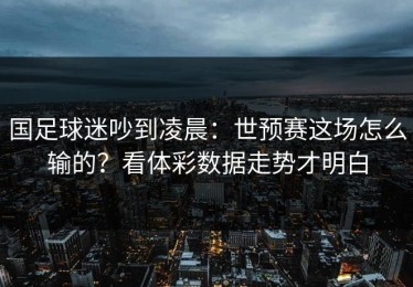 国足球迷吵到凌晨：世预赛这场怎么输的？看体彩数据走势才明白