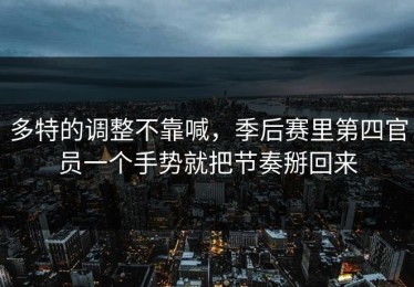 多特的调整不靠喊，季后赛里第四官员一个手势就把节奏掰回来