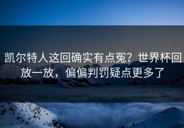 凯尔特人这回确实有点冤？世界杯回放一放，偏偏判罚疑点更多了